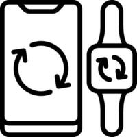 An icon of a smart watch and a phone vector