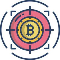 Bitcoin security camera icon vector