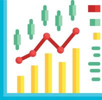 A chart with a bar graph and arrows vector