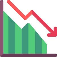 A graph showing a downward trend vector