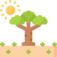 A tree with sun and grass on it vector
