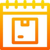 A calendar icon with a yellow and orange background vector
