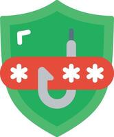 A shield with a lock and a hook vector