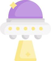 An alien spaceship with a purple and yellow top vector