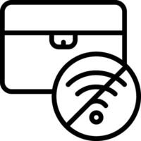 A black and white image of a wifi symbol and a suitcase vector