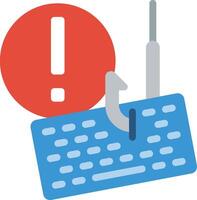 A computer keyboard with a hook on it vector