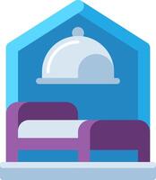 A bed and a table in a house vector
