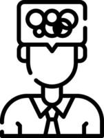 A man with a brain in his head icon vector