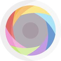 A colorful circular lens with a white background vector