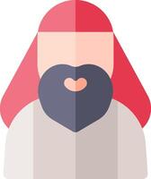 A bearded man with a red hat and beard vector