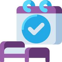 A bed and a calendar icon on a white background vector