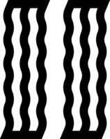 A black and white image of two lines that are curved vector