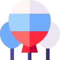 A red, white and blue balloon with a flag on it vector