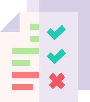 A checklist with a check mark and a red cross vector