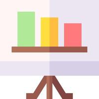 An icon of a bar chart on a table vector