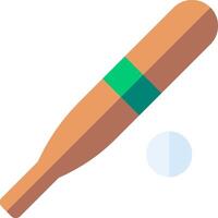A wooden bat and ball on a white background vector