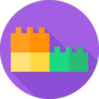 A flat icon of a colorful building vector