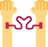 Two hands holding a heart shaped object vector