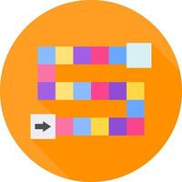 A colorful tile game with a long shadow vector