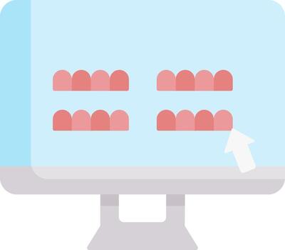 A computer monitor with a mouse pointing at it vector