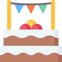 A cake with a flag on top and a bunting vector