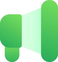 A green megaphone icon on a white background vector