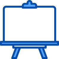 A blue easel with a white board on it vector