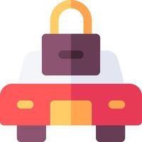 A car with a lock on top of it vector