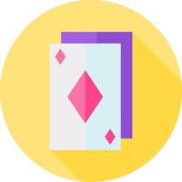 A playing card icon with a long shadow vector