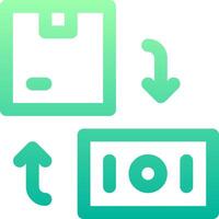 A green and blue icon with a file and a folder vector
