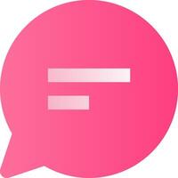 A pink speech bubble with a white line through it vector