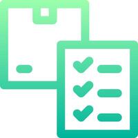 A checklist icon with a green and blue background vector