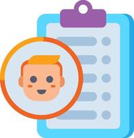 A checklist icon with a child's face vector