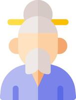 An old man with a beard and a hat vector