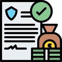 A contract and money bag with a check mark vector