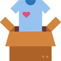 A t - shirt in a box with a heart vector