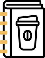 A coffee cup icon on a notebook vector