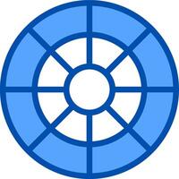 A blue circular icon with a circular design vector