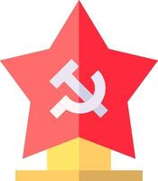 The communist star with hammer and sickle vector