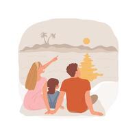 Watch a sunset isolated cartoon illustration. vector