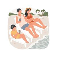 Sunbathing isolated cartoon illustration. vector