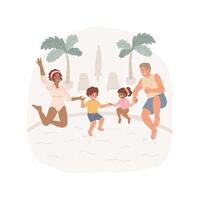 Jumping to the pool isolated cartoon illustrations. vector
