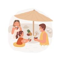 Swimming pool bar isolated cartoon illustrations. vector