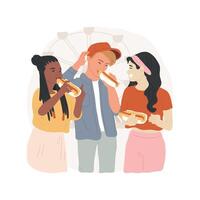 Hot dog stall isolated cartoon illustration. vector