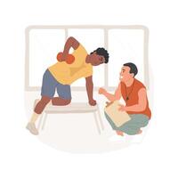 Working out isolated cartoon illustration. vector