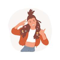 Dreadlocks abstract concept illustration. vector