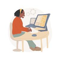 Coding isolated cartoon illustration. vector