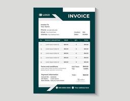 Minimal Invoice Design Template Business Bill Form for Accounting vector