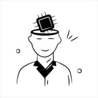 AI used for mental augmentation and enhancement of abilities vector