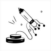 AI tools assisting in writing and producing creative content vector